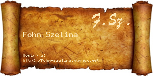 Fohn Szelina névjegykártya